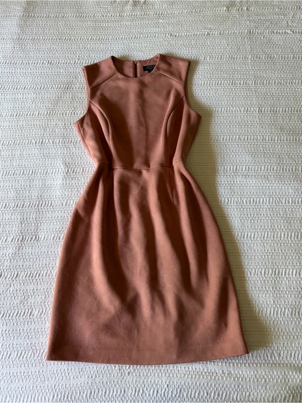 Tahari Arthur S Levine Petite Desert Rose Faux Suede Sleeveless Sheath Dress - S